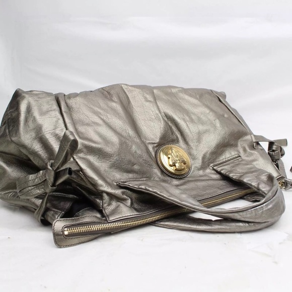 Authentic Gucci Metallic Hysteria Tie Side Bag RARE VINTAGE SATCHEL - Picture 5 of 8